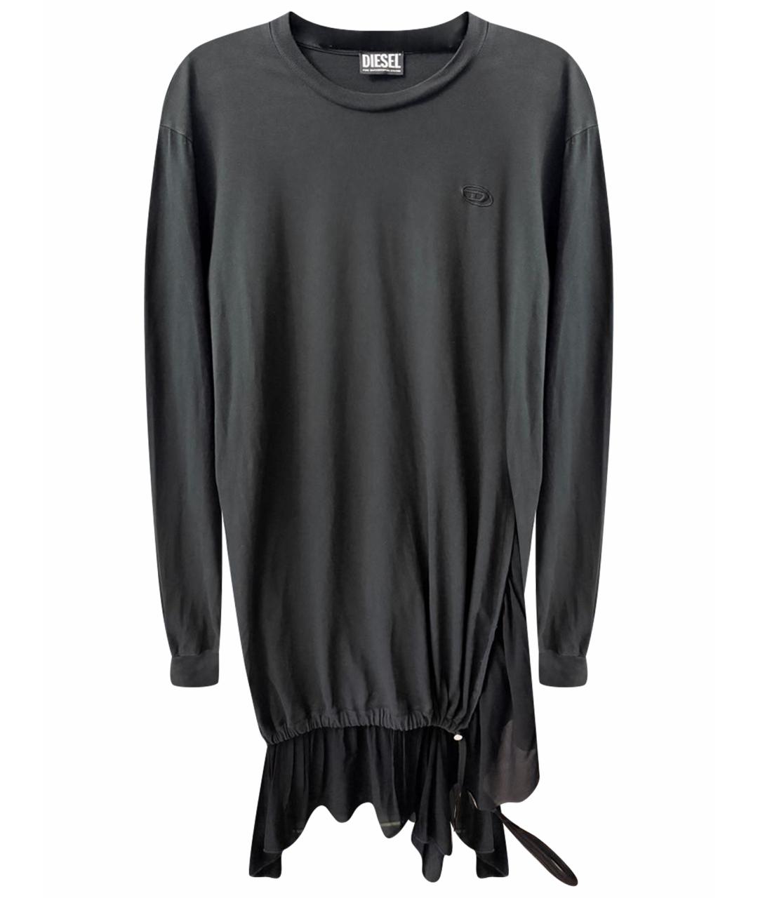DIESEL Черное хлопковое повседневное платье, фото 1