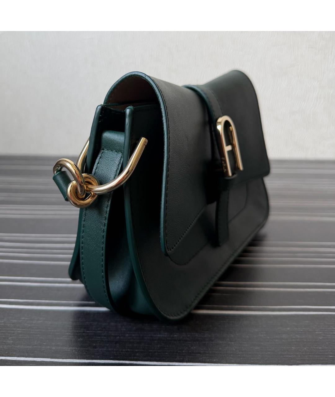 FURLA Зеленая кожаная сумка через плечо, фото 2