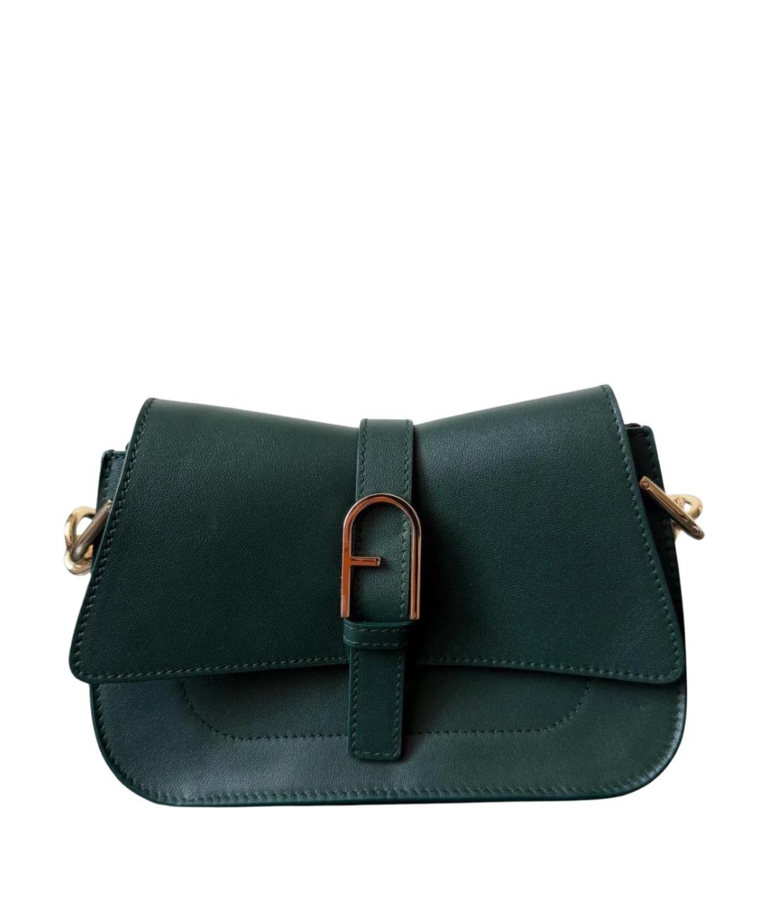 FURLA Зеленая кожаная сумка через плечо, фото 1