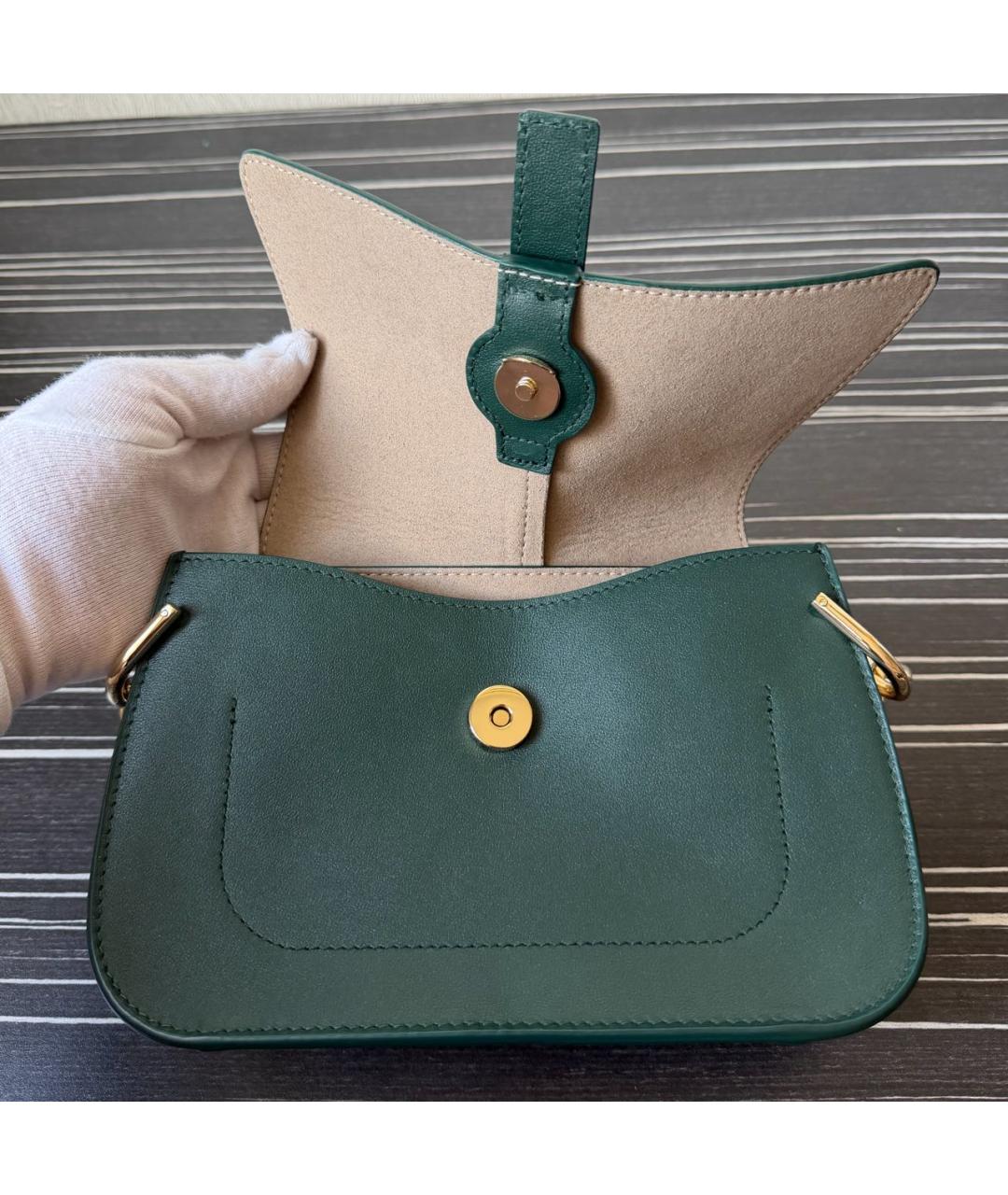 FURLA Зеленая кожаная сумка через плечо, фото 3