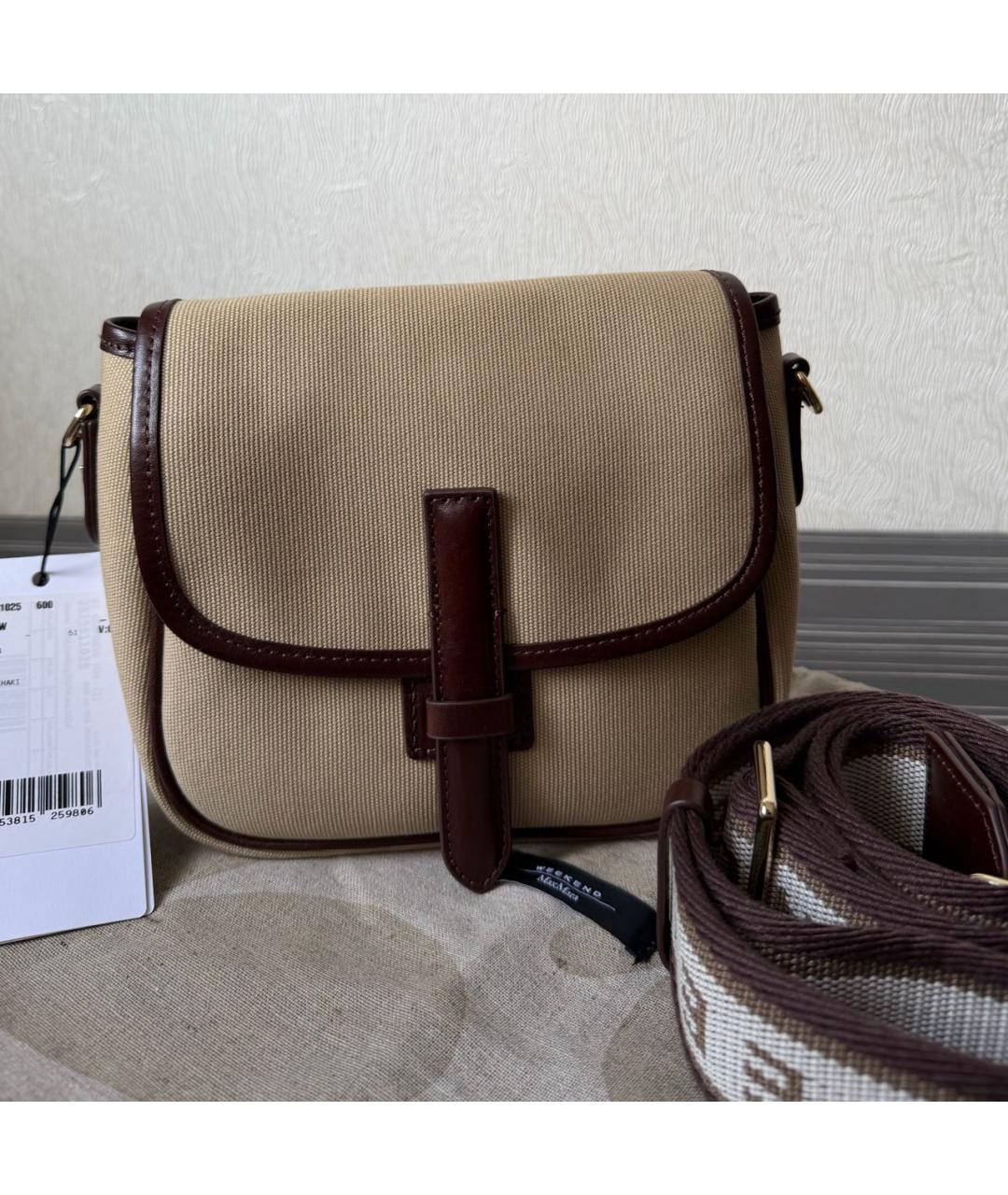 MAX MARA Коричневая тканевая сумка через плечо, фото 6