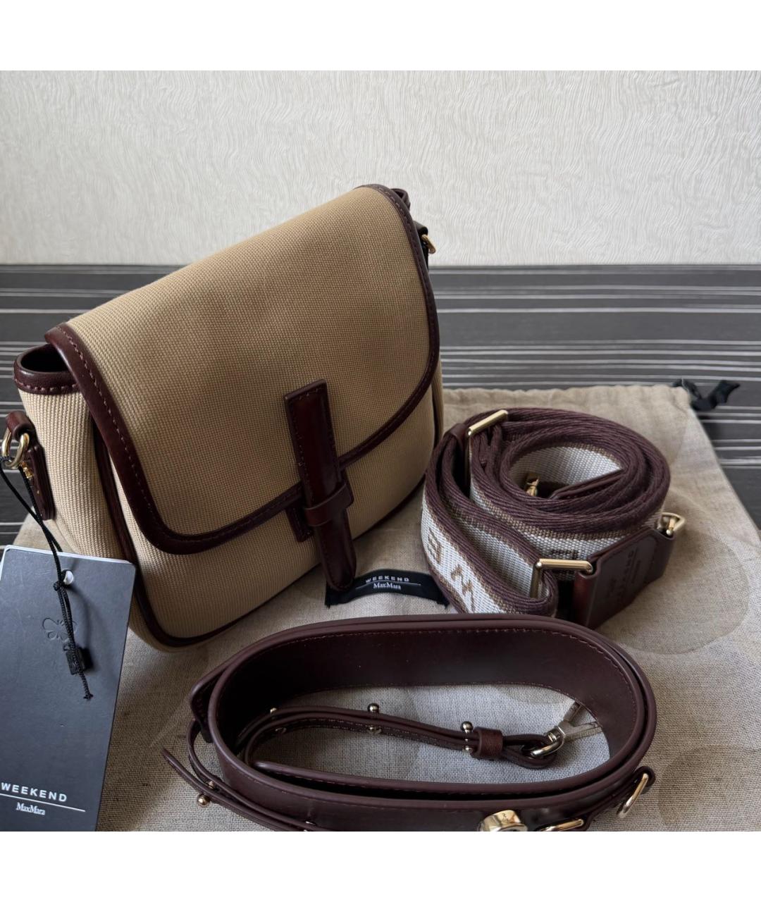 MAX MARA Коричневая тканевая сумка через плечо, фото 8