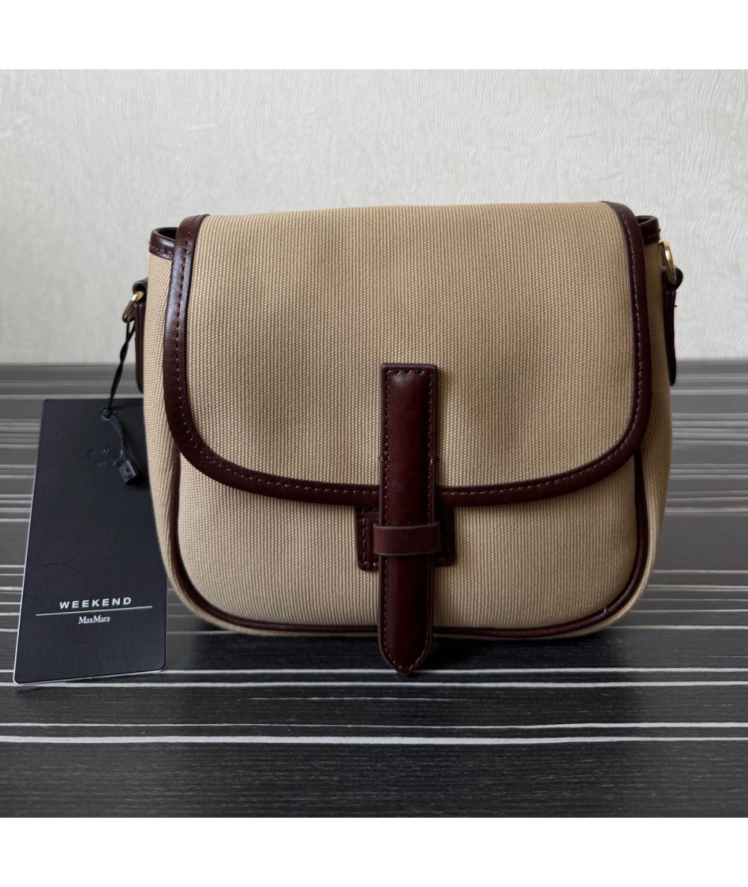 MAX MARA Коричневая тканевая сумка через плечо, фото 9