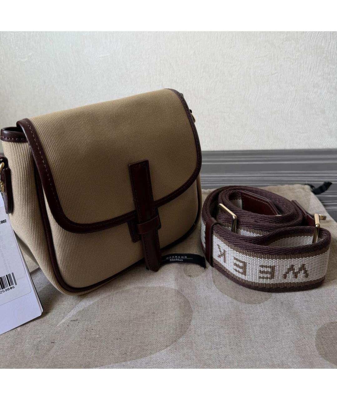 MAX MARA Коричневая тканевая сумка через плечо, фото 5