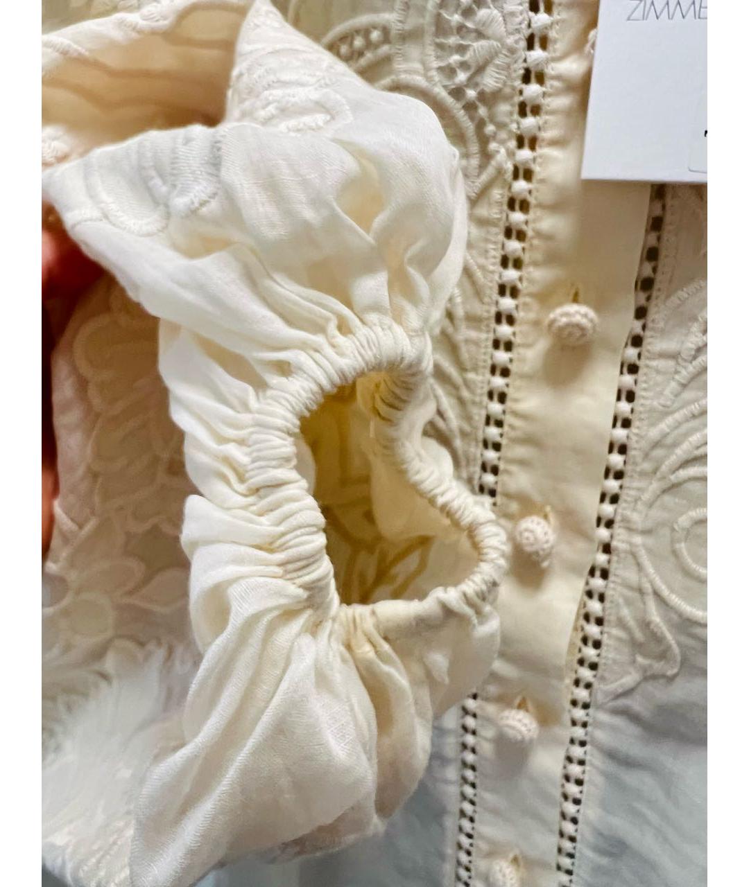 ZIMMERMANN Бежевая льняная блузы, фото 4