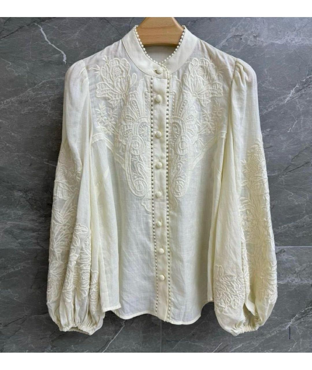 ZIMMERMANN Бежевая льняная блузы, фото 2