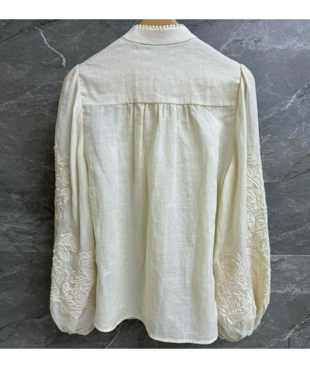 ZIMMERMANN Бежевая льняная блузы, фото 3