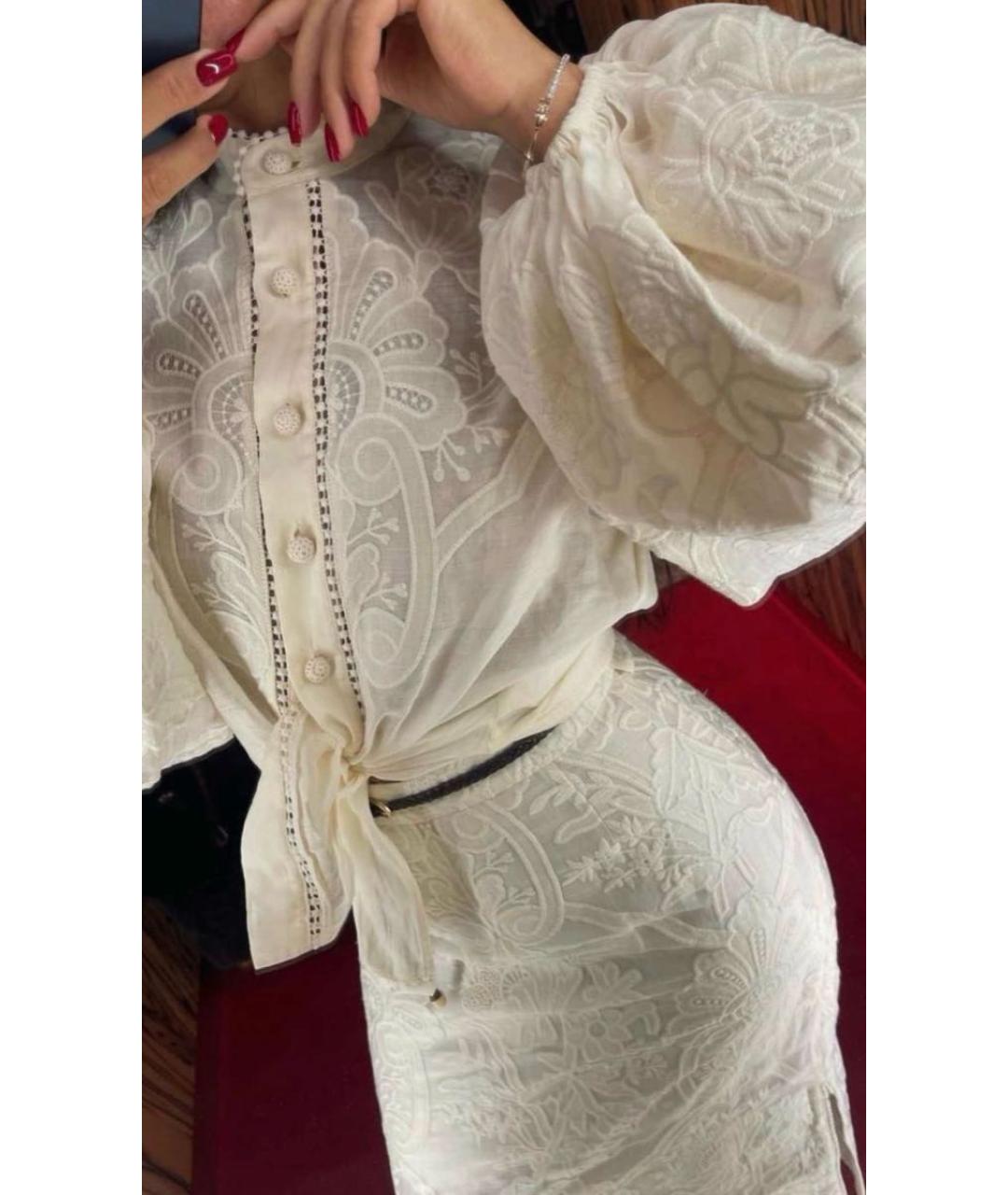 ZIMMERMANN Бежевая льняная блузы, фото 7