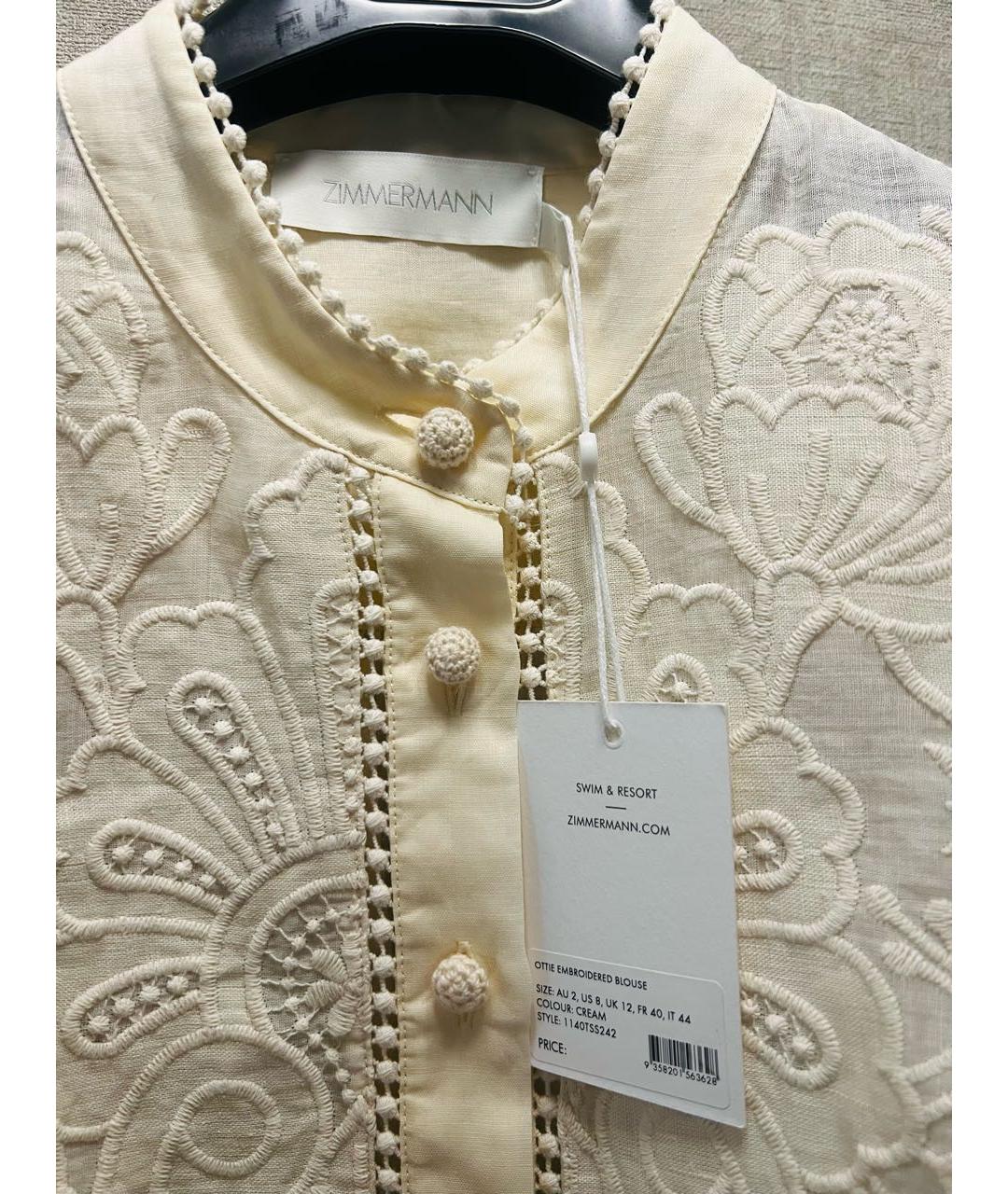 ZIMMERMANN Бежевая льняная блузы, фото 6