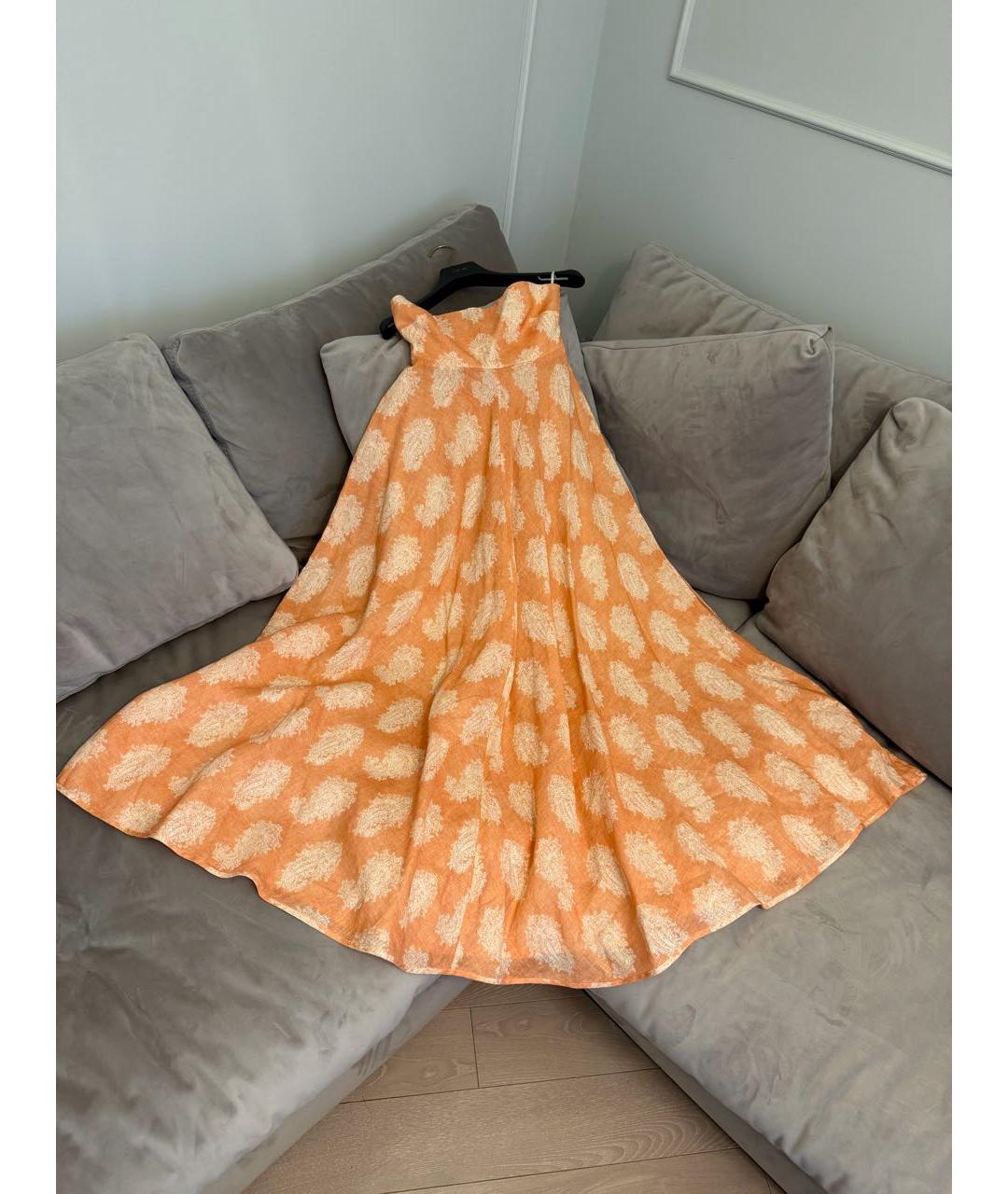 ZIMMERMANN Оранжевый льняной сарафан, фото 2