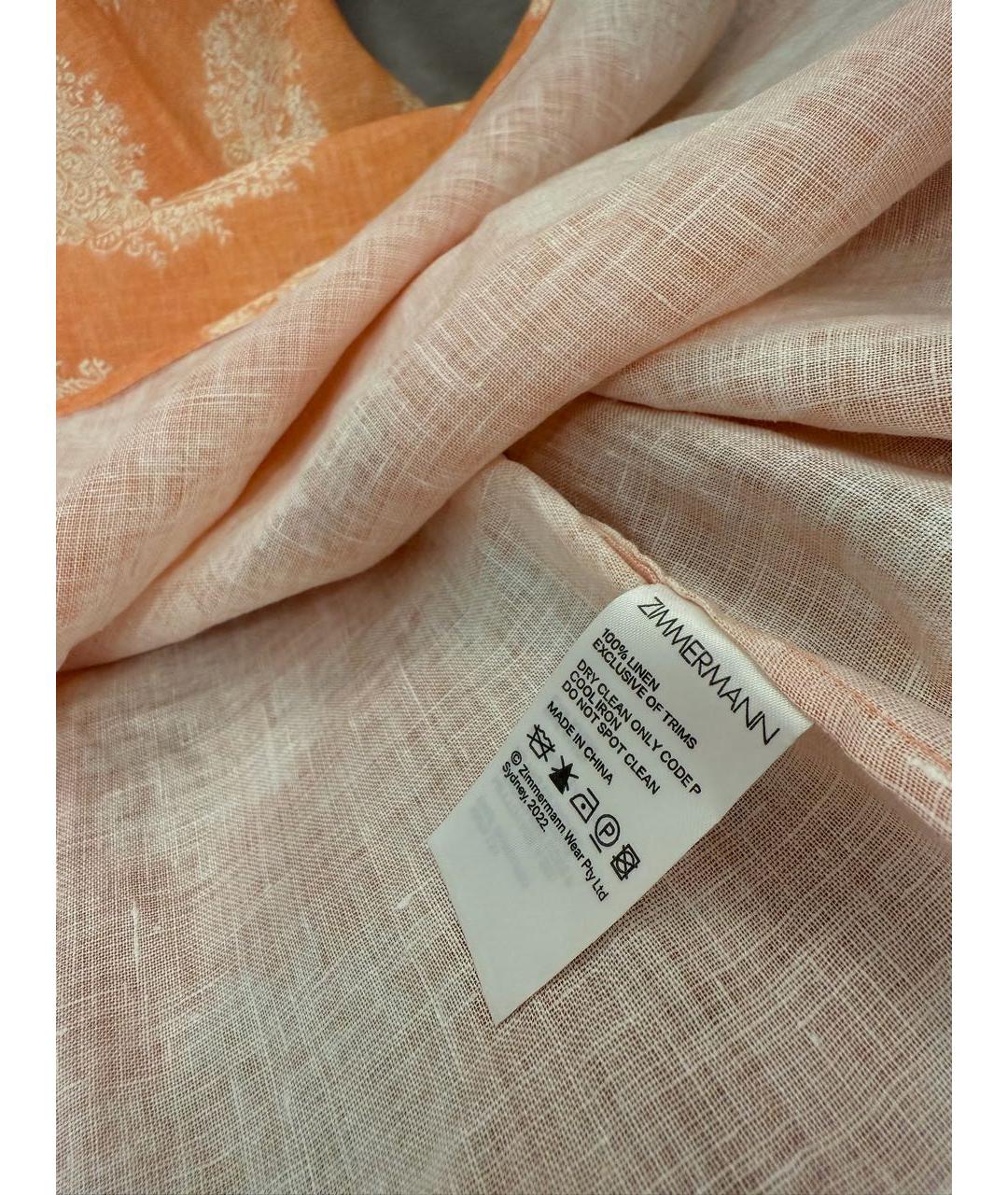 ZIMMERMANN Оранжевый льняной сарафан, фото 4