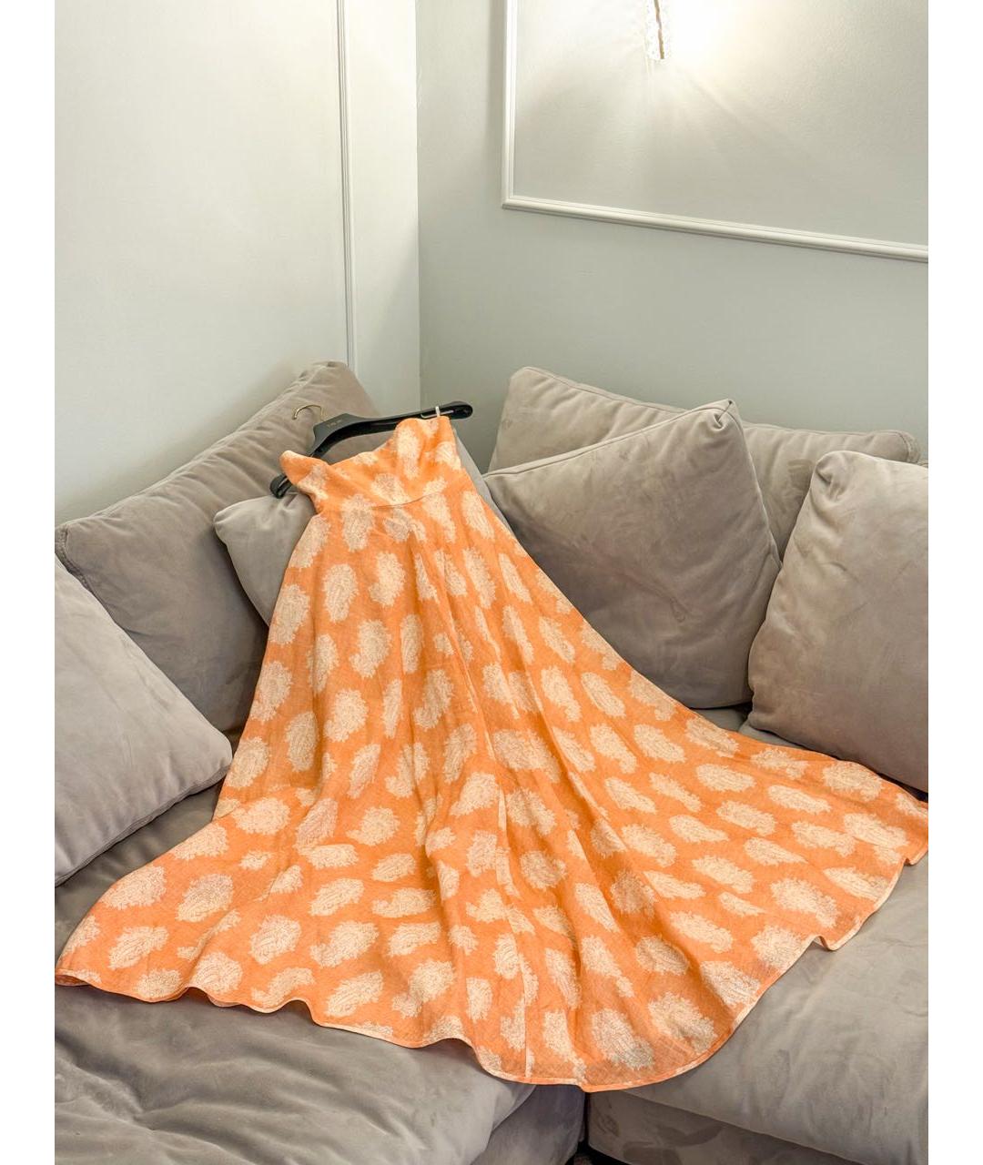 ZIMMERMANN Оранжевый льняной сарафан, фото 7