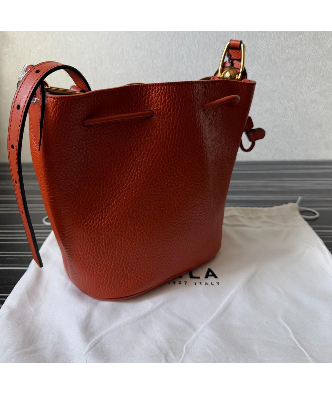 FURLA Красная кожаная сумка через плечо, фото 4