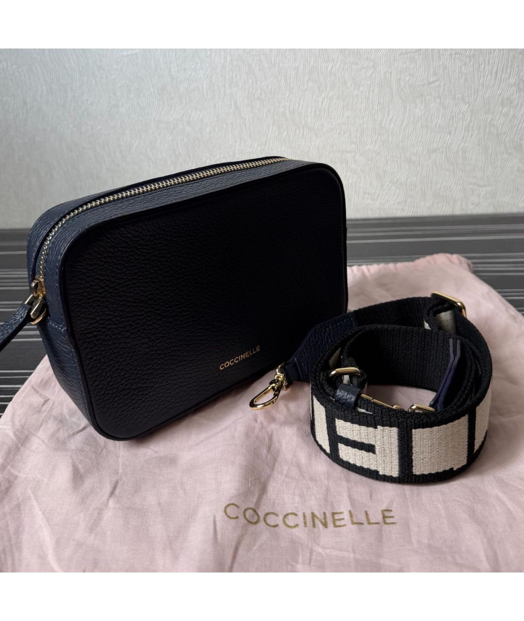 COCCINELLE Темно-синяя кожаная сумка через плечо, фото 4