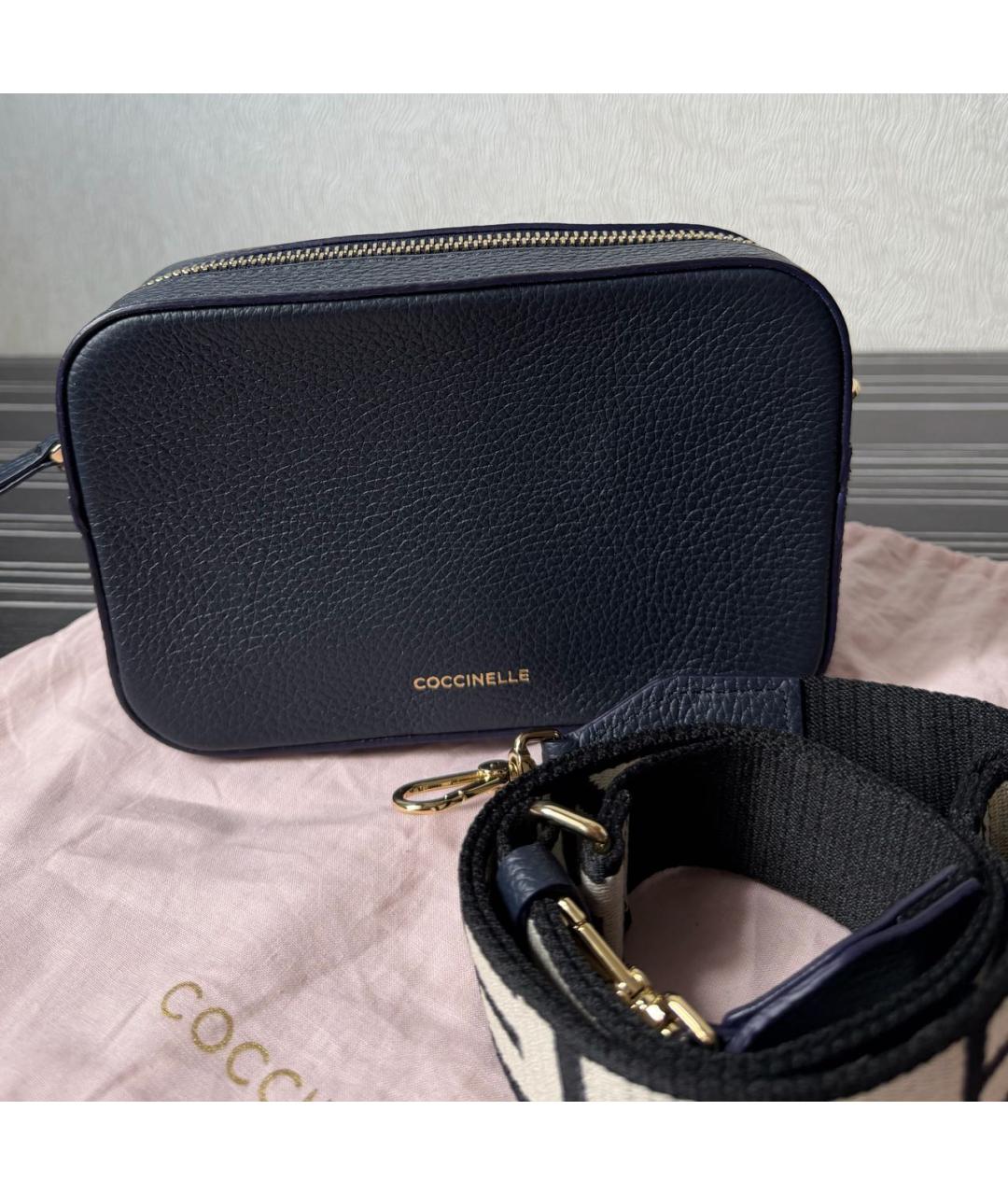 COCCINELLE Темно-синяя кожаная сумка через плечо, фото 5