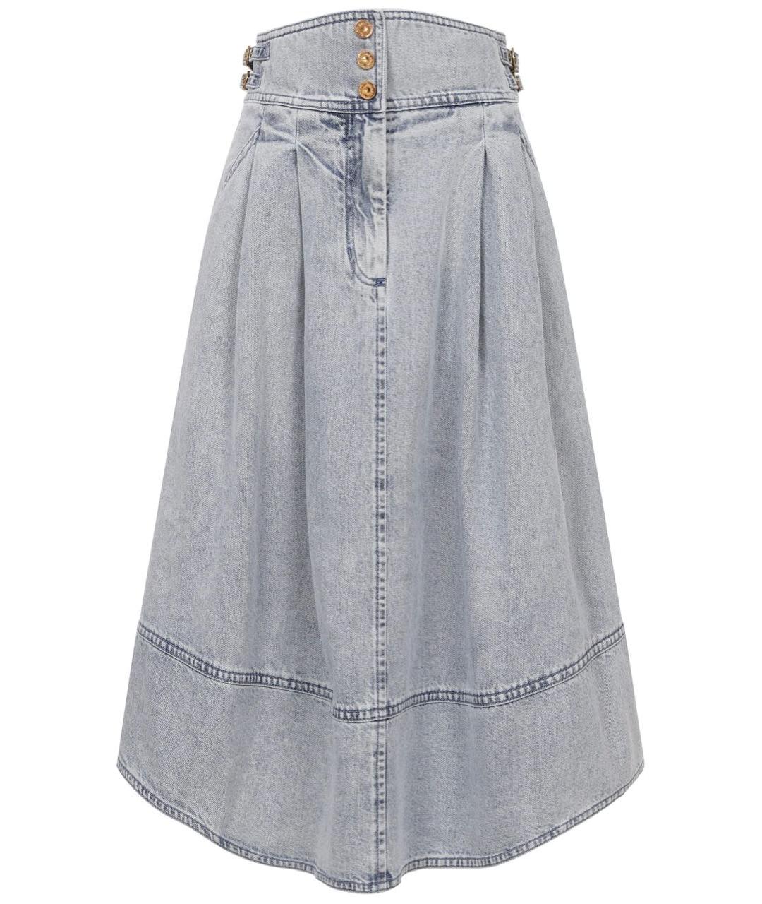 ZIMMERMANN Голубая деним юбка миди, фото 1