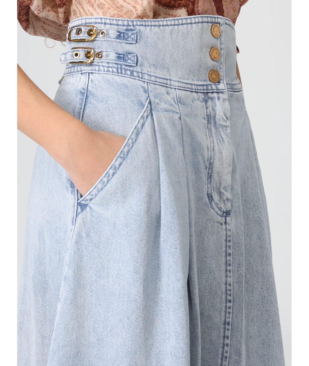 ZIMMERMANN Голубая деним юбка миди, фото 3