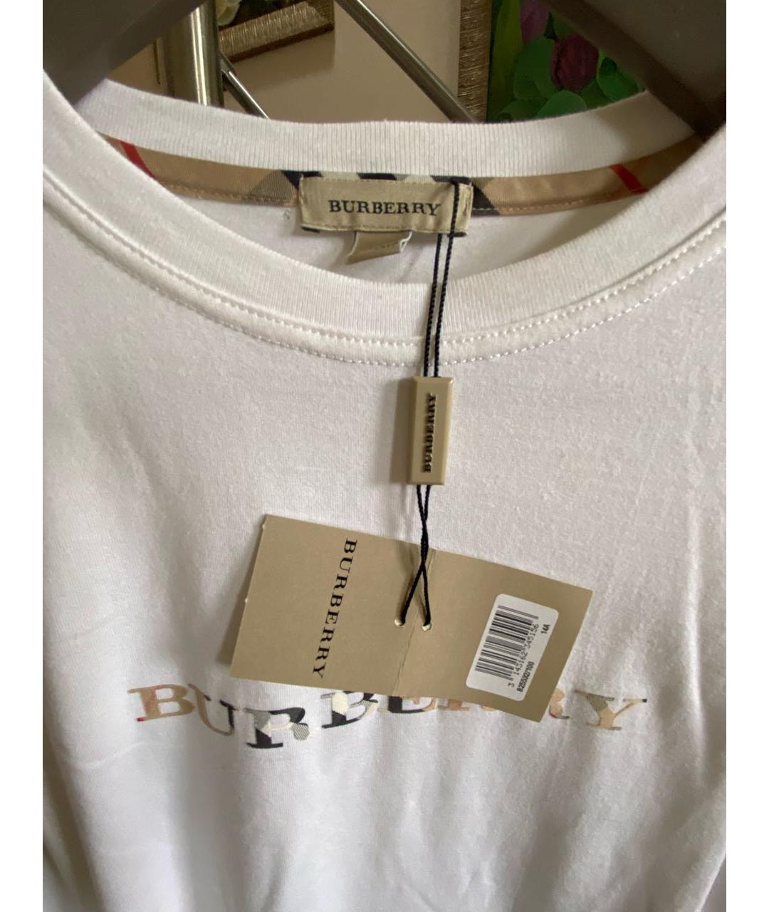 BURBERRY Белый хлопковый детская футболка / топ, фото 3