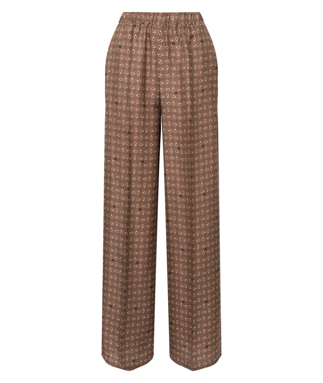 MAX MARA Коричневый шелковый костюм с брюками, фото 2