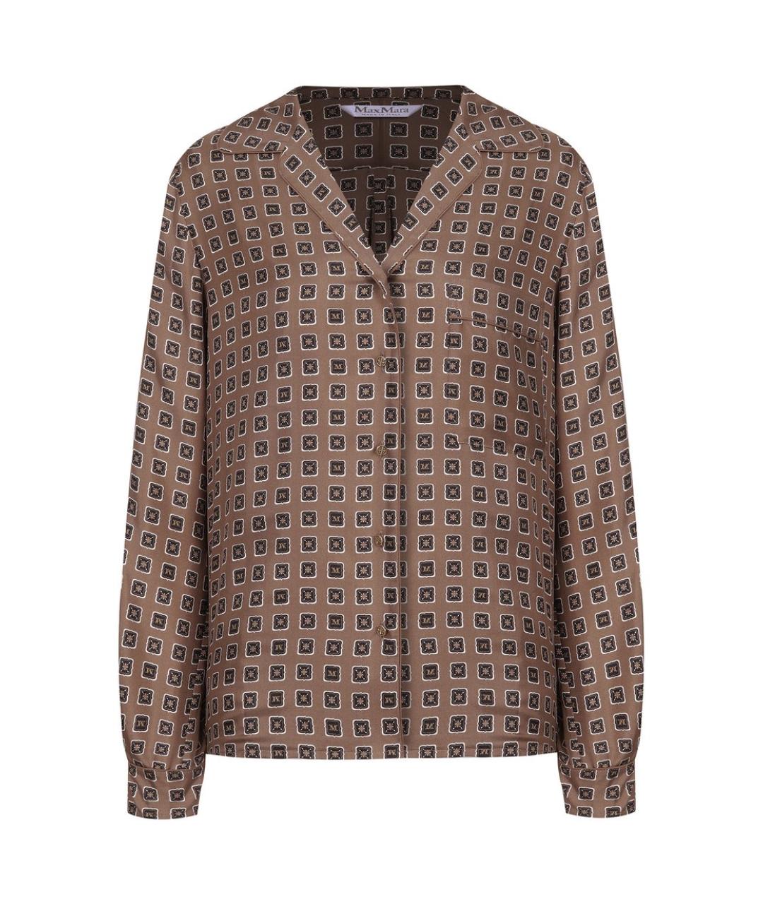 MAX MARA Коричневый шелковый костюм с брюками, фото 5