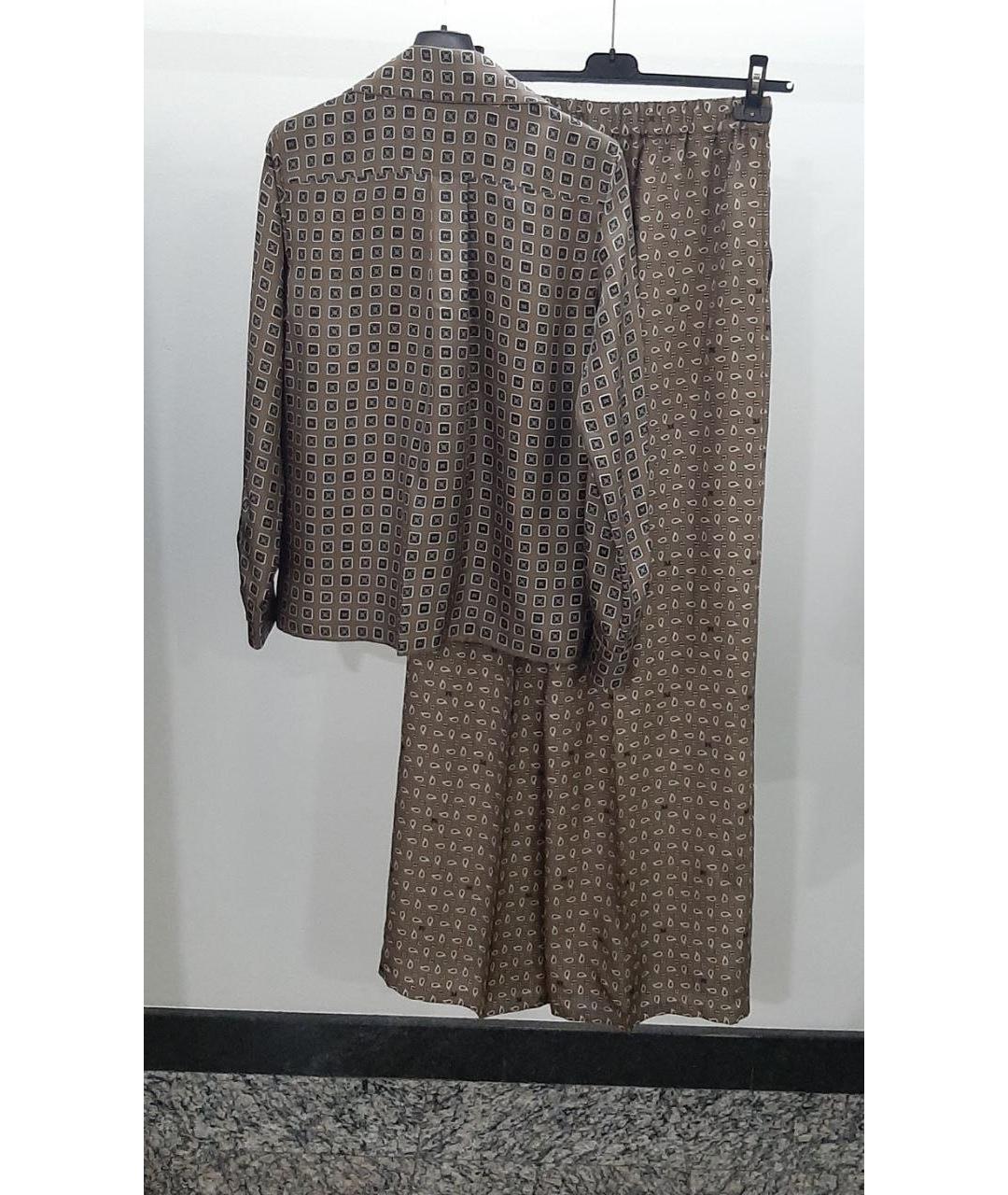 MAX MARA Коричневый шелковый костюм с брюками, фото 4