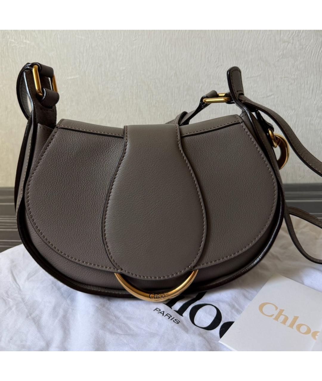 CHLOE Серая кожаная сумка через плечо, фото 6
