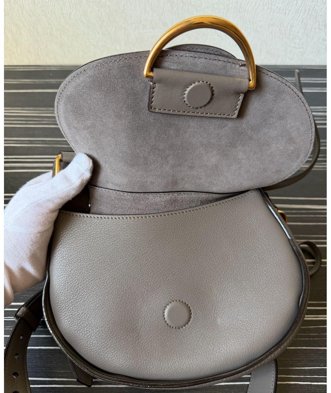 CHLOE Серая кожаная сумка через плечо, фото 4