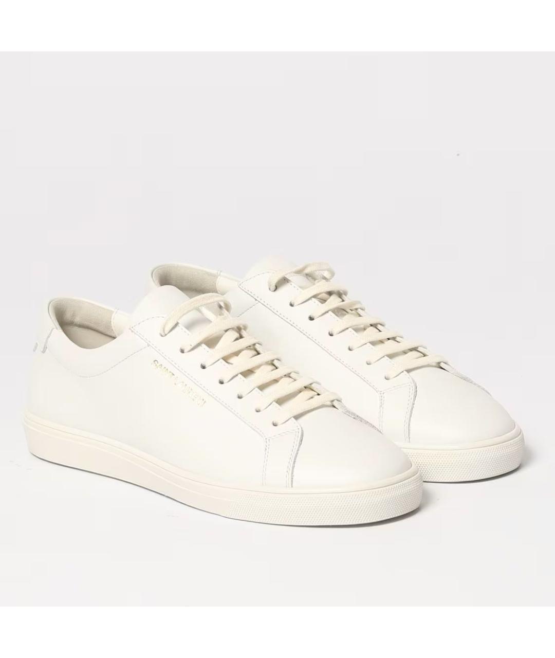 SAINT LAURENT Белые кожаные кеды, фото 3