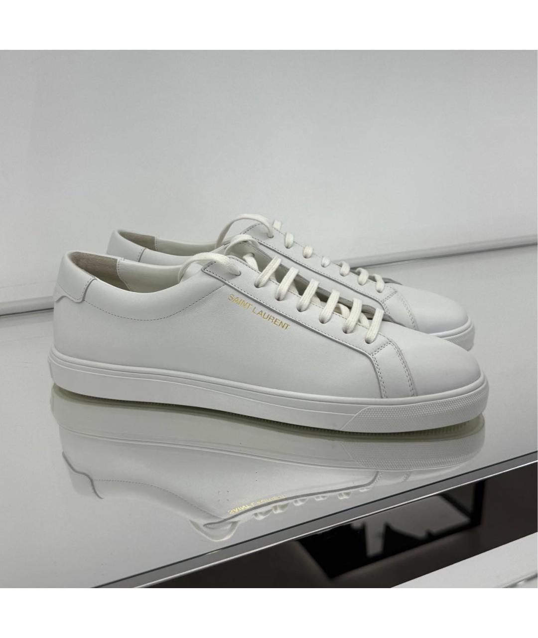 SAINT LAURENT Белые кожаные кеды, фото 2