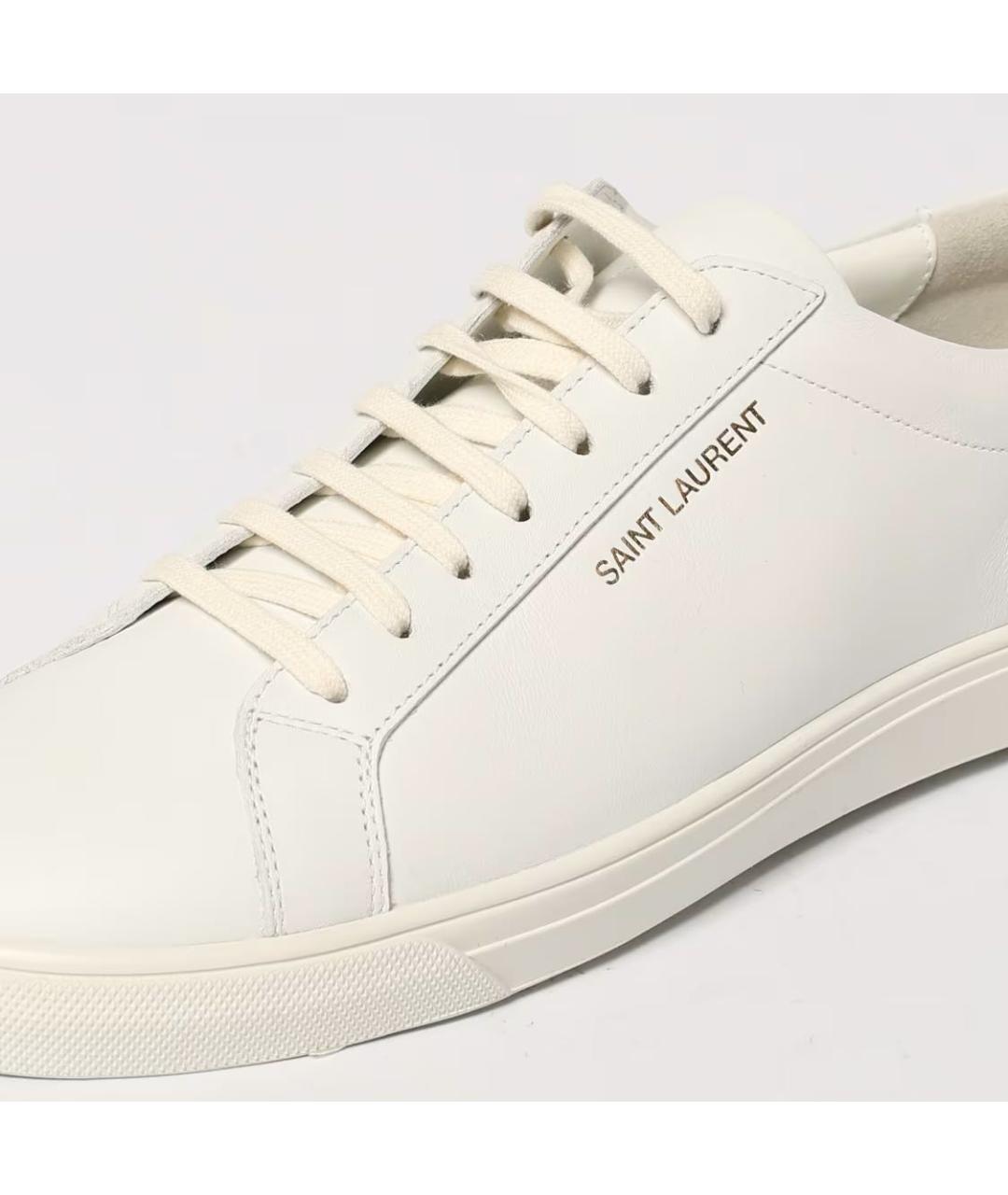 SAINT LAURENT Белые кожаные кеды, фото 4
