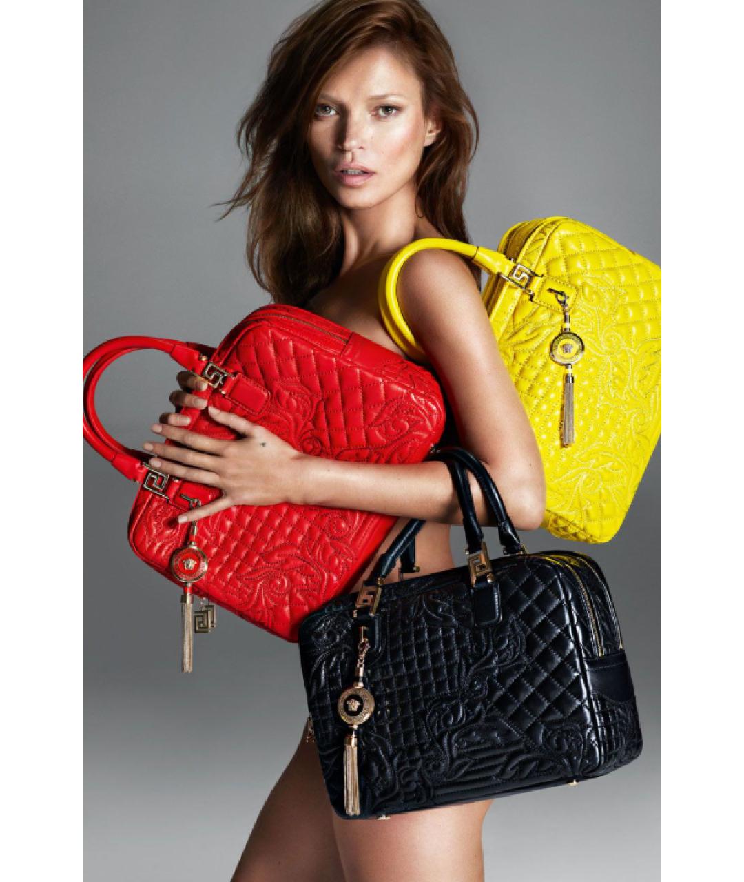 VERSACE Салатовая кожаная сумка с короткими ручками, фото 6