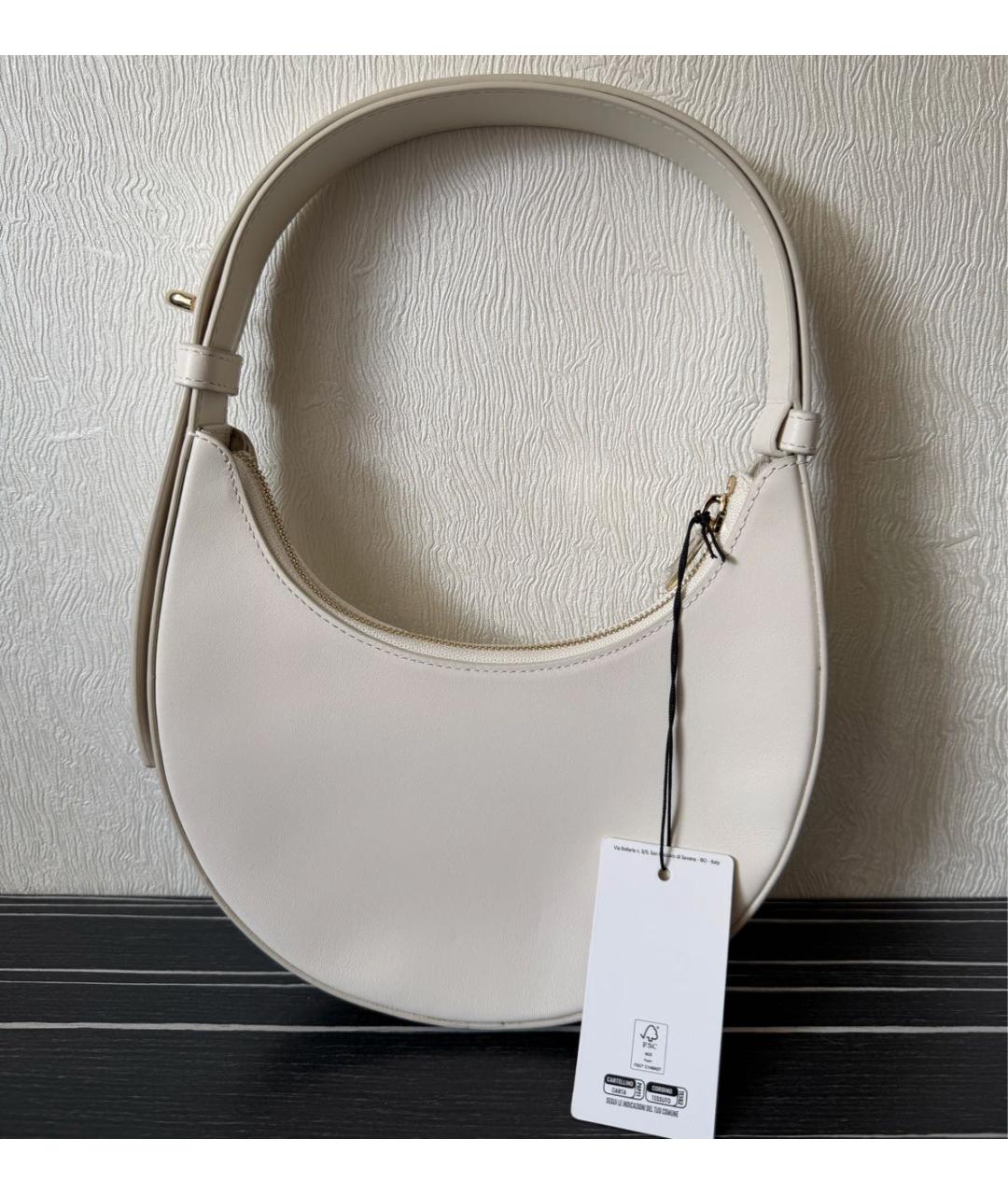 FURLA Бежевая кожаная сумка с короткими ручками, фото 3