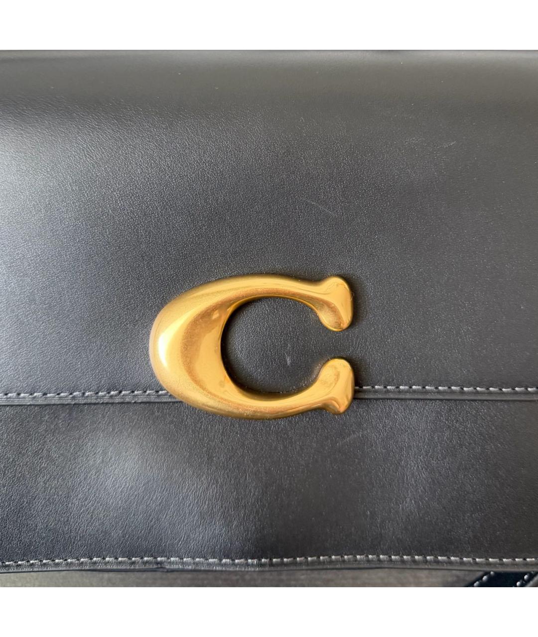 COACH Черная кожаная сумка через плечо, фото 5