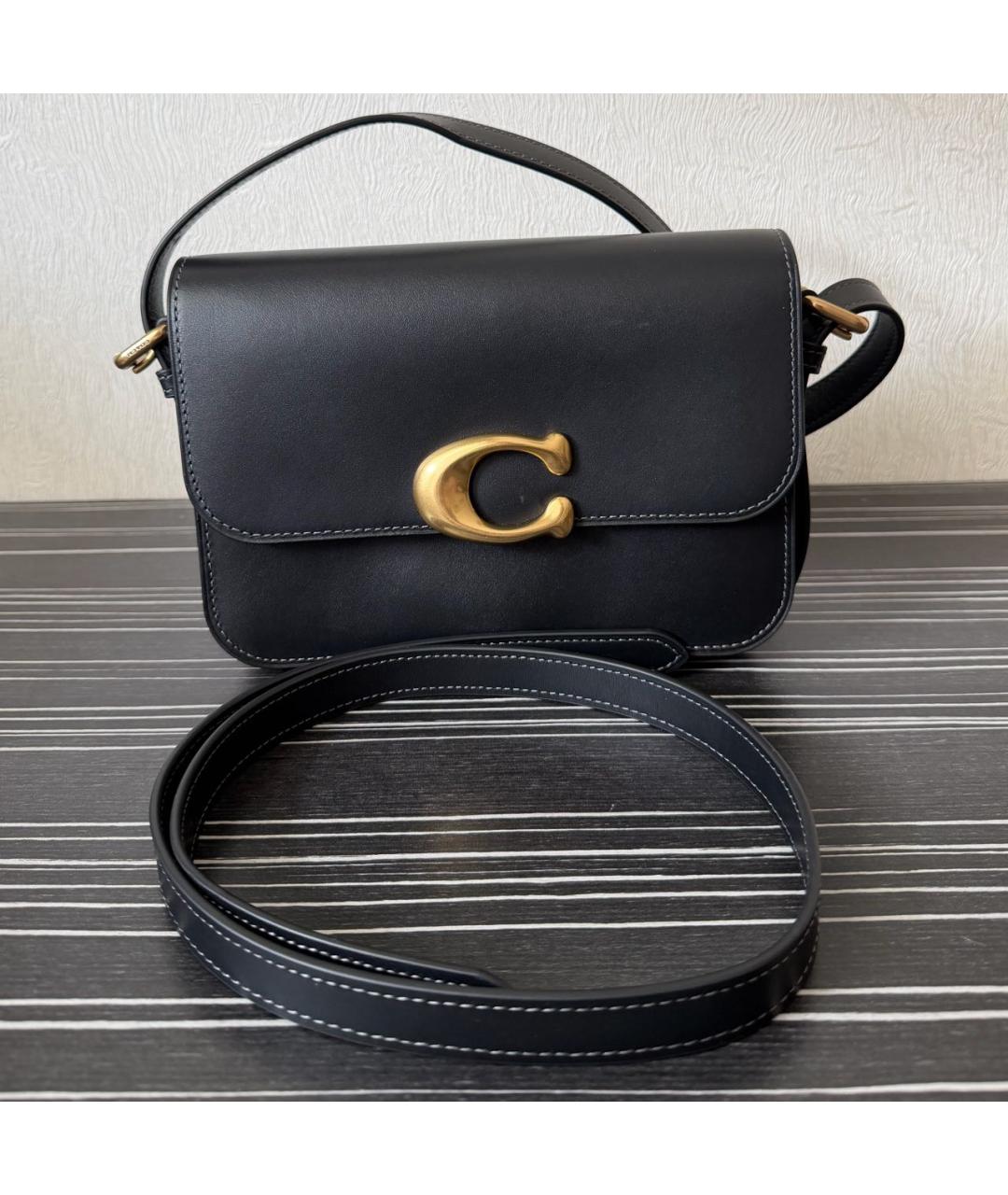 COACH Черная кожаная сумка через плечо, фото 7