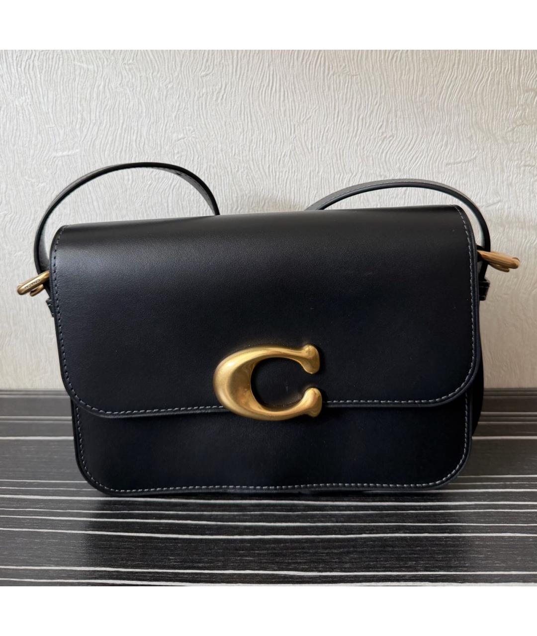 COACH Черная кожаная сумка через плечо, фото 8