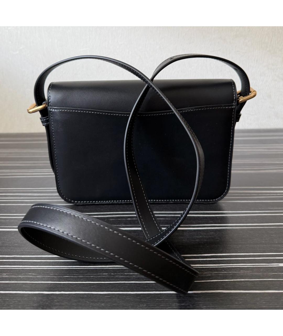 COACH Черная кожаная сумка через плечо, фото 3