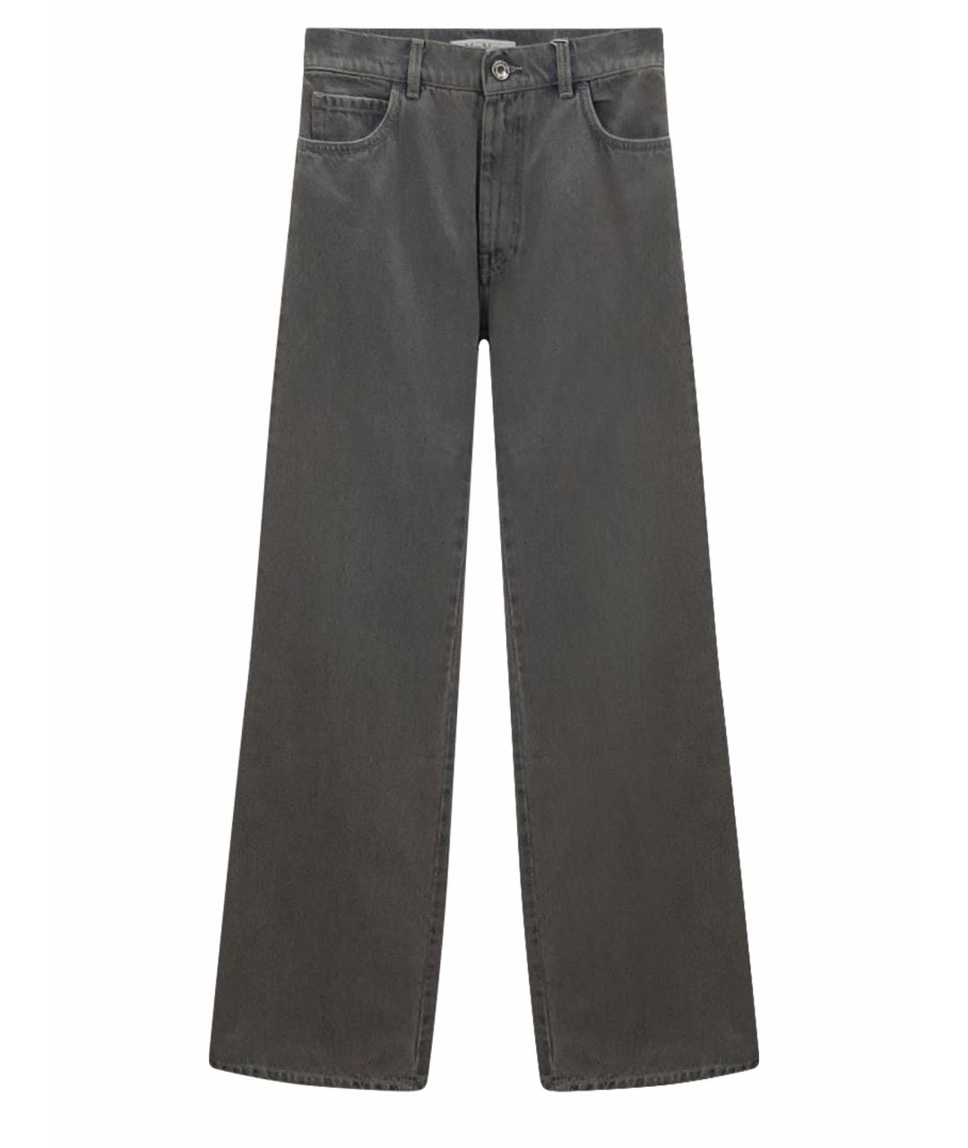 MAX MARA Серые хлопковые джинсы клеш, фото 1