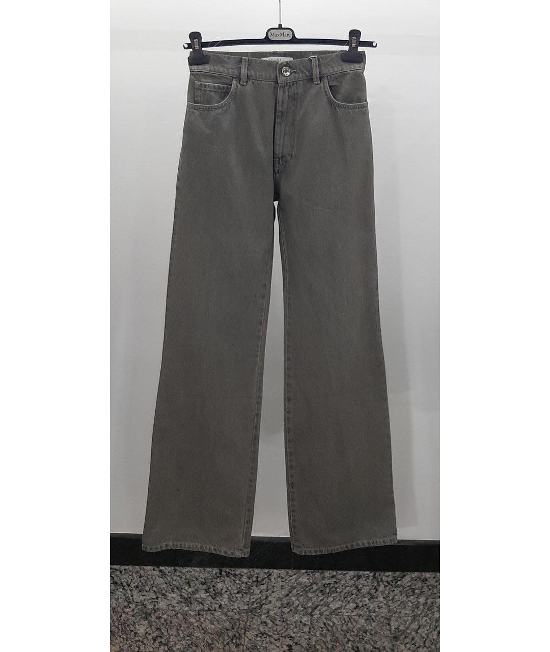 MAX MARA Серые хлопковые джинсы клеш, фото 3