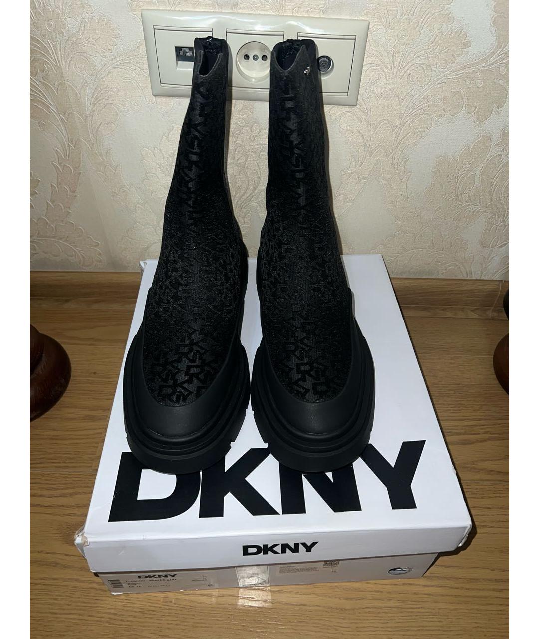 DKNY Черные синтетические полусапоги, фото 7