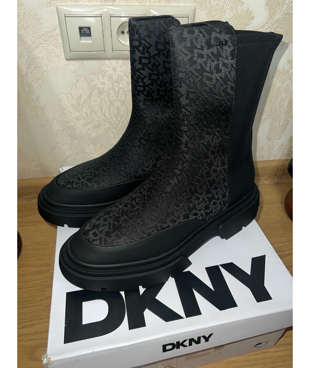 DKNY Черные синтетические полусапоги, фото 5