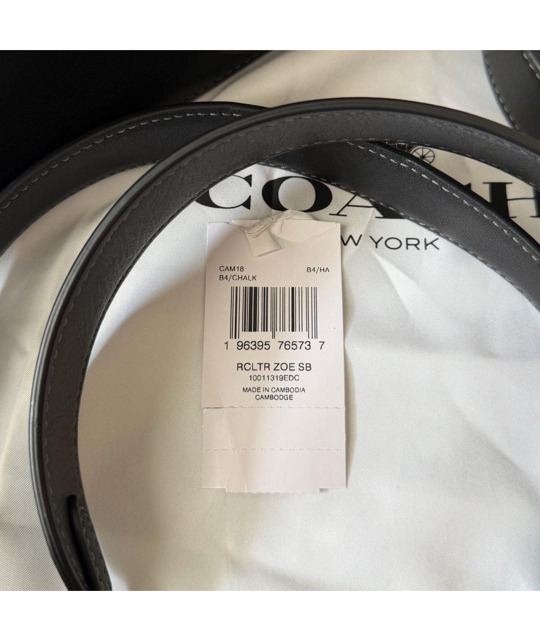 COACH Черная кожаная сумка через плечо, фото 7