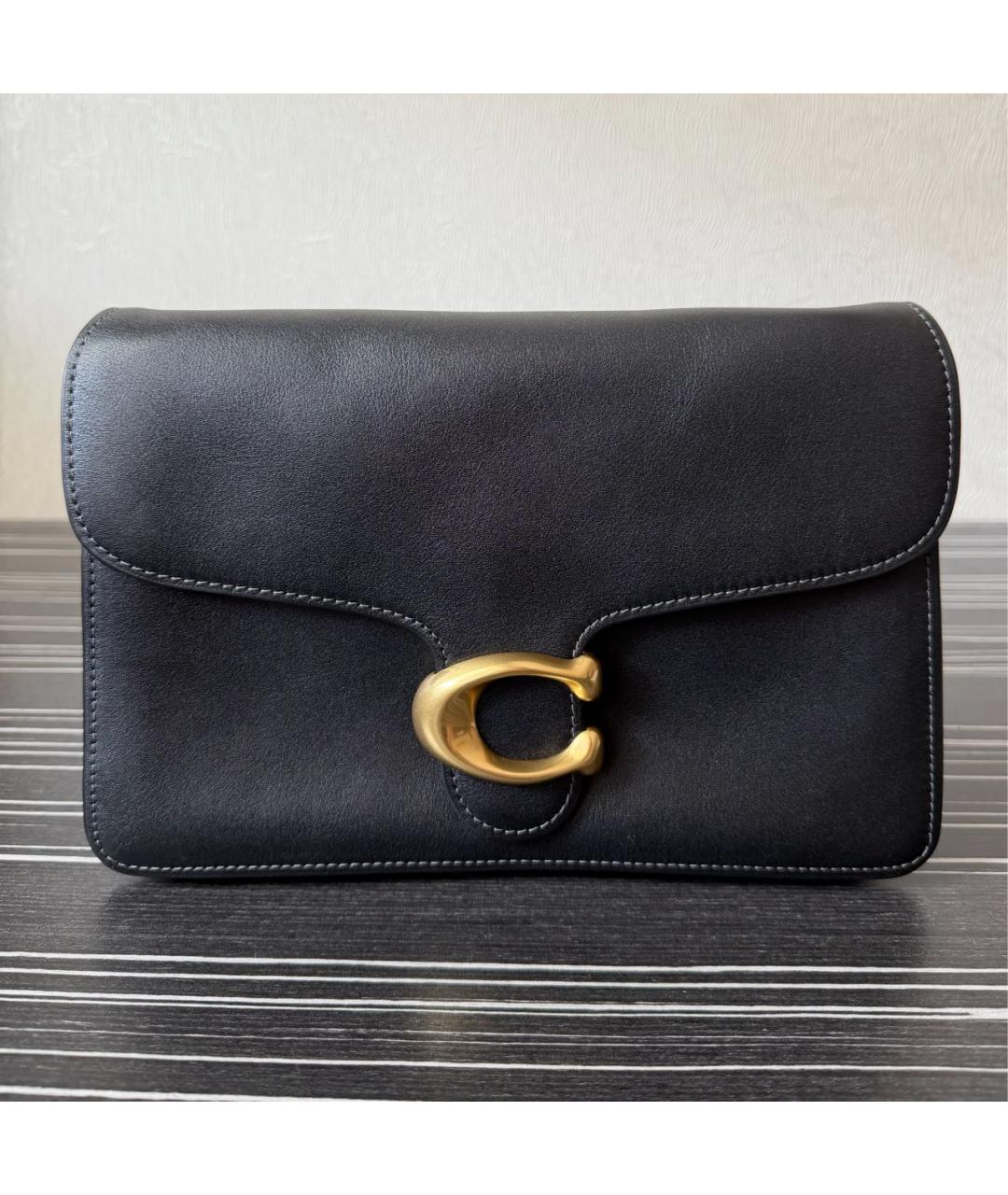 COACH Черная кожаная сумка через плечо, фото 8