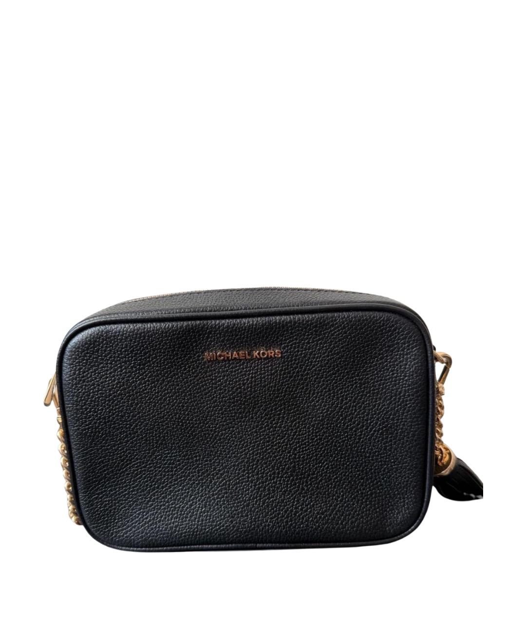 MICHAEL KORS Черная кожаная сумка через плечо, фото 1