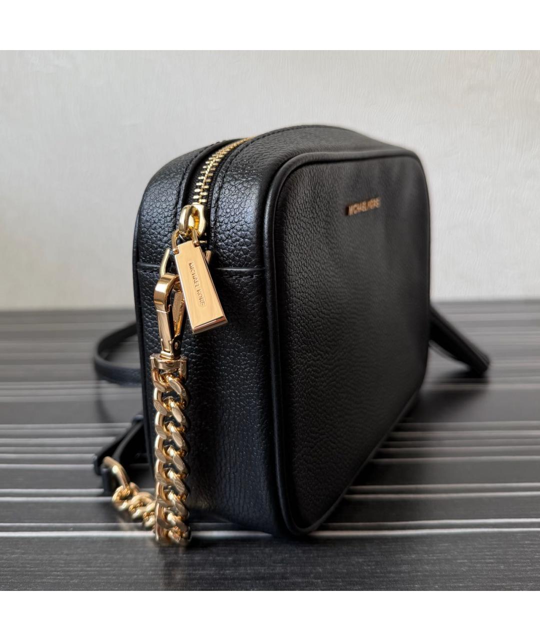 MICHAEL KORS Черная кожаная сумка через плечо, фото 2