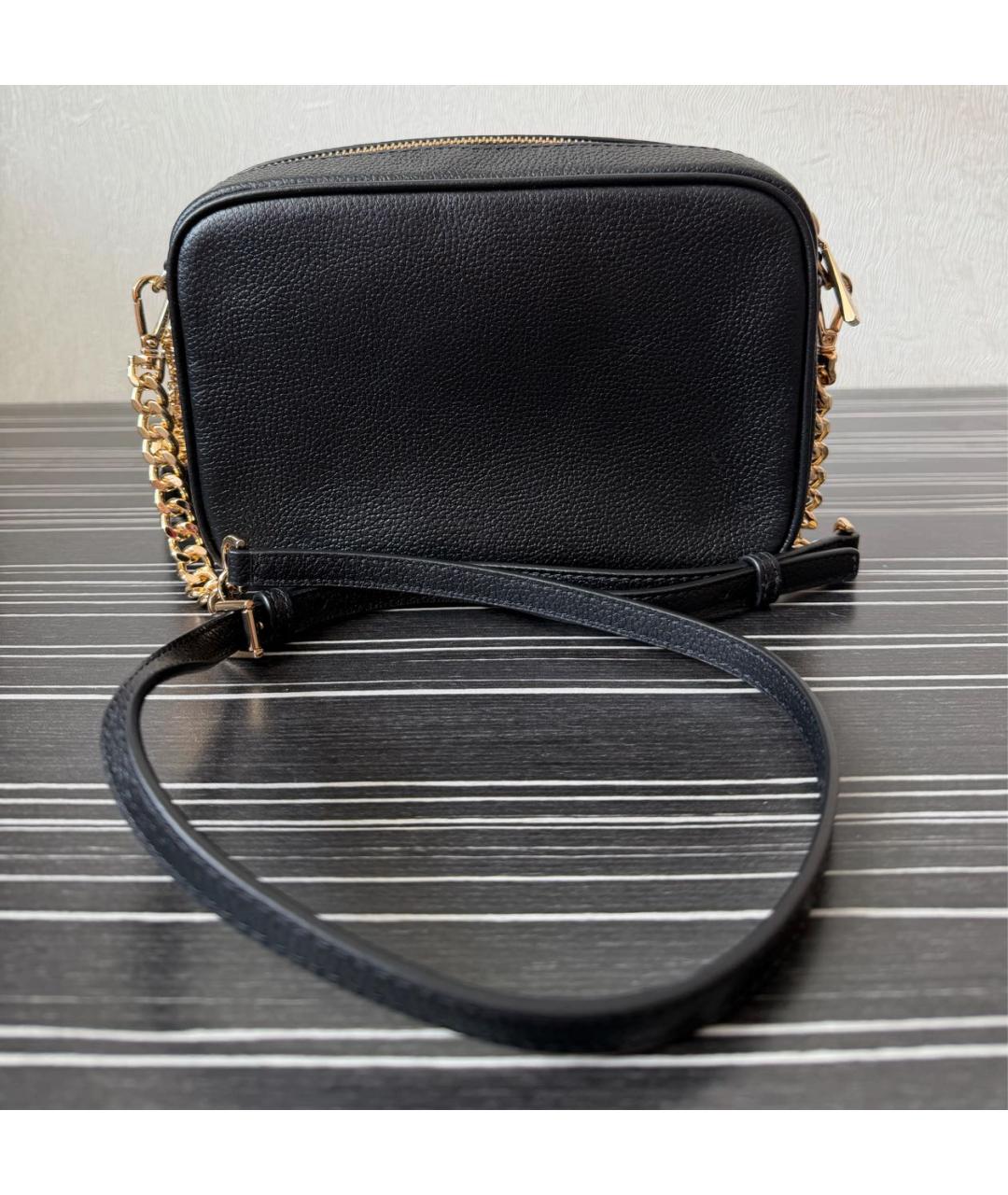 MICHAEL KORS Черная кожаная сумка через плечо, фото 3