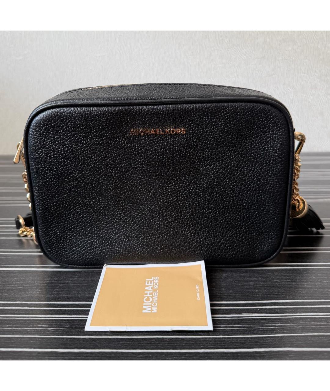 MICHAEL KORS Черная кожаная сумка через плечо, фото 4