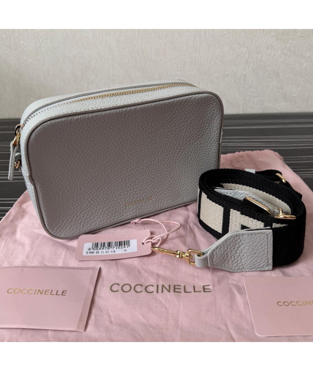 COCCINELLE Голубая кожаная сумка через плечо, фото 4