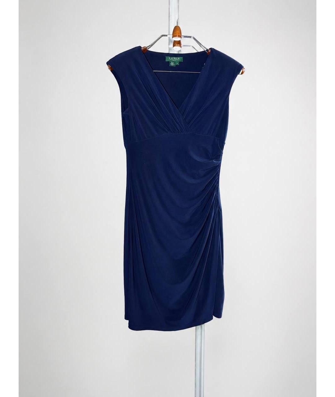 RALPH LAUREN Темно-синее полиэстеровое повседневное платье, фото 6