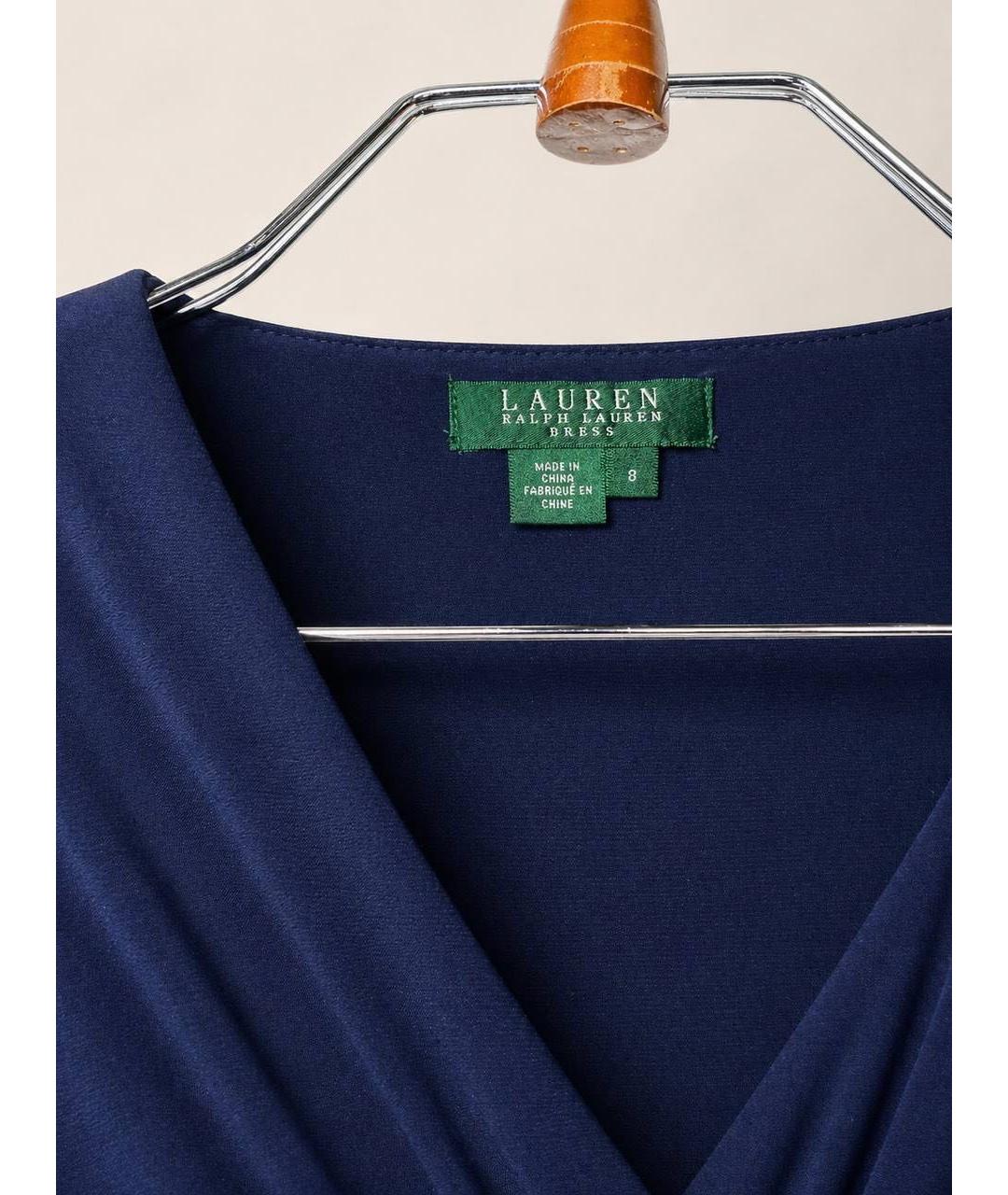 RALPH LAUREN Темно-синее полиэстеровое повседневное платье, фото 4