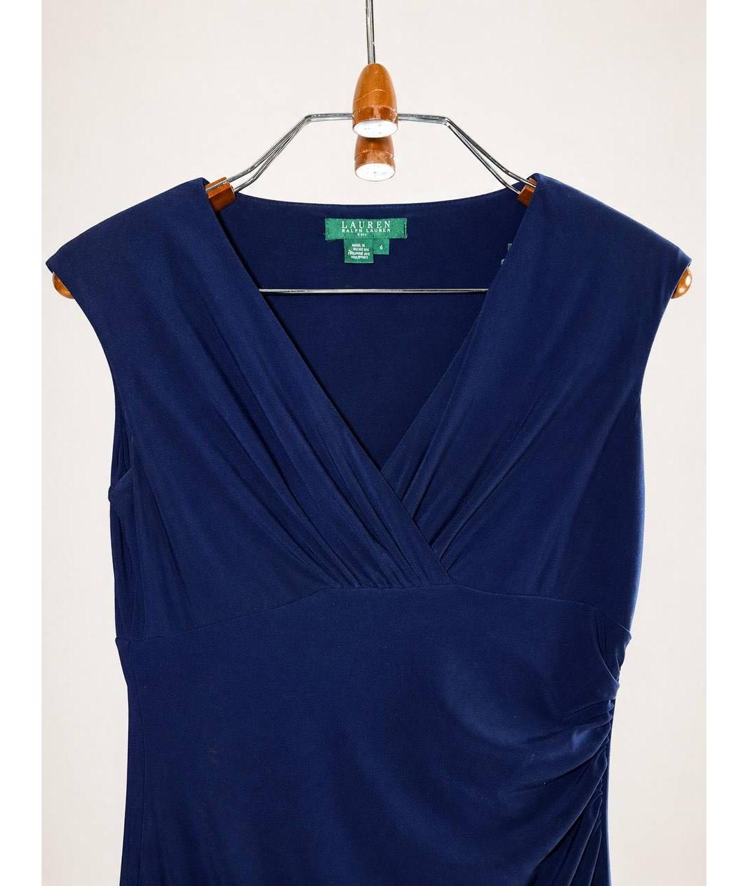 RALPH LAUREN Темно-синее полиэстеровое повседневное платье, фото 3